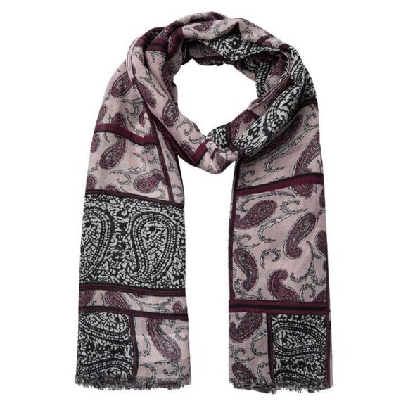 NWT SOYA CONCEPT IMOA Burgundy Paisley Print Scarf - Picture 1 of 2